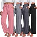 4 Pack Girls Wide Leg Pants Flowy Trousers