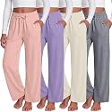 4 Pack Girls Wide Leg Pants Flowy Trousers