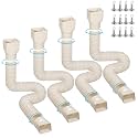 4 Pack Gutter Downspout Extensions for Rainwater Drainage, 4” Diameter Thickened Flexible Downspout Extender Extendable from 21" to 67"(Limestone)