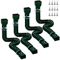 4 Pack Gutter Downspout Extensions for Rainwater Drainage, 4” Diameter Thickened Flexible Downspout Extender Extendable from 21" to 67"(Green)