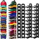 4 Pack Hat Organizer Hat Hook for Wall,Hold up to 40 Hats,Hat Holder with Strong Adhesive and Screws,Cap Holder Hat Hangers for Wall Closet Door and Bedroom(B-Black,4pcs)