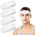 4 Pack Cotton Terry Sweat Headbands for Men Women Running Gym