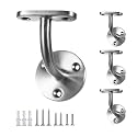 4 Pack Heavy Duty Handrail Bracket, 316 Stainless Steel Wall Mount Hand Rail Bracket, Satin Finish Stair Railing Holder for Staircase, Banister Indoor Outdoor