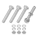 M METERXITY 4-Pack Hex Head Screw Bolt with Nuts Flat &amp; Lock Washers M5x30mm Stainless Steel Bolts and Nuts Kit Fully Threaded Metric Bolt Assortment for Equipment/Machinery