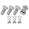 M METERXITY 4-Pack Hex Head Screw Bolt with Nuts Flat &amp; Lock Washers M8x16mm Stainless Steel Bolts and Nuts Kit Fully Threaded Metric Bolt Assortment for Equipment/Machinery