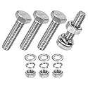 M METERXITY 4-Pack Hex Head Screw Bolt with Nuts Flat &amp; Lock Washers M6x25mm Stainless Steel Bolts and Nuts Kit Fully Threaded Metric Bolt Assortment for Equipment/Machinery