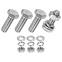 M METERXITY 4-Pack Hex Head Screw Bolt with Nuts Flat &amp; Lock Washers M6x18mm Stainless Steel Bolts and Nuts Kit Fully Threaded Metric Bolt Assortment for Equipment/Machinery