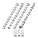 M METERXITY 4-Pack Hex Head Screw Bolt with Nuts Flat &amp; Lock Washers M5x80mm Stainless Steel Bolts and Nuts Kit Fully Threaded Metric Bolt Assortment for Equipment/Machinery