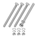 M METERXITY 4-Pack Hex Head Screw Bolt with Nuts Flat &amp; Lock Washers M8x95mm Stainless Steel Bolts and Nuts Kit Fully Threaded Metric Bolt Assortment for Equipment/Machinery