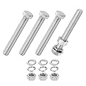 M METERXITY 4-Pack Hex Head Screw Bolt with Nuts Flat &amp; Lock Washers M12x90mm Stainless Steel Bolts and Nuts Kit Fully Threaded Metric Bolt Assortment for Equipment/Machinery