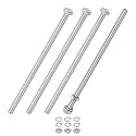 M METERXITY 4-Pack Hex Head Screw Bolt with Nuts Flat &amp; Lock Washers M5x120mm Stainless Steel Bolts and Nuts Kit Fully Threaded Metric Bolt Assortment for Equipment/Machinery