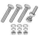 M METERXITY 4-Pack Hex Head Screw Bolt with Nuts Flat &amp; Lock Washers M6x30mm Stainless Steel Bolts and Nuts Kit Fully Threaded Metric Bolt Assortment for Equipment/Machinery