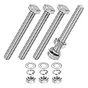 M METERXITY 4-Pack Hex Head Screw Bolt with Nuts Flat &amp; Lock Washers M8x65mm Stainless Steel Bolts and Nuts Kit Fully Threaded Metric Bolt Assortment for Equipment/Machinery