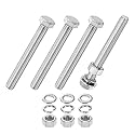 M METERXITY 4-Pack Hex Head Screw Bolt with Nuts Flat &amp; Lock Washers M12x100mm Stainless Steel Bolts and Nuts Kit Fully Threaded Metric Bolt Assortment for Equipment/Machinery