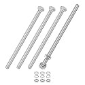 M METERXITY 4-Pack Hex Head Screw Bolt with Nuts Flat &amp; Lock Washers M5x100mm Stainless Steel Bolts and Nuts Kit Fully Threaded Metric Bolt Assortment for Equipment/Machinery