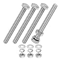 M METERXITY 4-Pack Hex Head Screw Bolt with Nuts Flat &amp; Lock Washers M8x75mm Stainless Steel Bolts and Nuts Kit Fully Threaded Metric Bolt Assortment for Equipment/Machinery