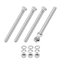 M METERXITY 4-Pack Hex Head Screw Bolt with Nuts Flat &amp; Lock Washers M12x140mm Stainless Steel Bolts and Nuts Kit Fully Threaded Metric Bolt Assortment for Equipment/Machinery