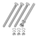 M METERXITY 4-Pack Hex Head Screw Bolt with Nuts Flat &amp; Lock Washers M8x90mm Stainless Steel Bolts and Nuts Kit Fully Threaded Metric Bolt Assortment for Equipment/Machinery