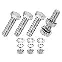 M METERXITY 4-Pack Hex Head Screw Bolt with Nuts Flat &amp; Lock Washers M10x40mm Stainless Steel Bolts and Nuts Kit Fully Threaded Metric Bolt Assortment for Equipment/Machinery