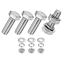 M METERXITY 4-Pack Hex Head Screw Bolt with Nuts Flat &amp; Lock Washers M10x30mm Stainless Steel Bolts and Nuts Kit Fully Threaded Metric Bolt Assortment for Equipment/Machinery