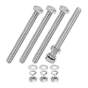 M METERXITY 4-Pack Hex Head Screw Bolt with Nuts Flat &amp; Lock Washers M8x85mm Stainless Steel Bolts and Nuts Kit Fully Threaded Metric Bolt Assortment for Equipment/Machinery