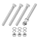 M METERXITY 4-Pack Hex Head Screw Bolt with Nuts Flat &amp; Lock Washers M12x110mm Stainless Steel Bolts and Nuts Kit Fully Threaded Metric Bolt Assortment for Equipment/Machinery