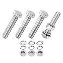 M METERXITY 4-Pack Hex Head Screw Bolt with Nuts Flat &amp; Lock Washers M12x60mm Stainless Steel Bolts and Nuts Kit Fully Threaded Metric Bolt Assortment for Equipment/Machinery