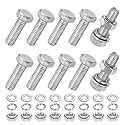 M METERXITY 10-Pack Hex Head Screw Bolt with Nuts Flat &amp; Lock Washers M5x16mm Stainless Steel Bolts and Nuts Kit Fully Threaded Metric Bolt Assortment for Equipment/Machinery