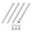 M METERXITY 4-Pack Hex Head Screw Bolt with Nuts Flat &amp; Lock Washers M12x190mm Stainless Steel Bolts and Nuts Kit Fully Threaded Metric Bolt Assortment for Equipment/Machinery