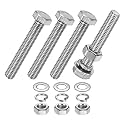 M METERXITY 4-Pack Hex Head Screw Bolt with Nuts Flat &amp; Lock Washers M8x50mm Stainless Steel Bolts and Nuts Kit Fully Threaded Metric Bolt Assortment for Equipment/Machinery