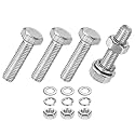 M METERXITY 4-Pack Hex Head Screw Bolt with Nuts Flat &amp; Lock Washers M5x20mm Stainless Steel Bolts and Nuts Kit Fully Threaded Metric Bolt Assortment for Equipment/Machinery