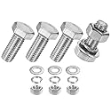 M METERXITY 4-Pack Hex Head Screw Bolt with Nuts Flat &amp; Lock Washers M10x25mm Stainless Steel Bolts and Nuts Kit Fully Threaded Metric Bolt Assortment for Equipment/Machinery