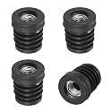 M METERXITY 4-Pack Inserts for Round Tubes with M8 Thread, 3/4" (19mm) OD Plastic Tube Insert for Chair/Table/Caster, Tubing End Cap Floor Protectors Metal Furniture Legs Glide Plug