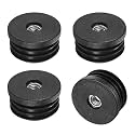 M METERXITY 4-Pack Inserts for Round Tubes with M8 Thread, 1.5" (38mm) OD Plastic Tube Insert for Chair/Table/Caster, Tubing End Cap Floor Protectors Metal Furniture Legs Glide Plug