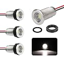 4-Pack IP68 LED Boat Interior Courtesy Lights Dia 1 Inch, White
