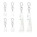 【4 Pack】 Keychain Caps Compatible with La Roche-Posay Cicaplast Lip Balm 0.25Oz, Portable Lip Balm Holder with Keychain