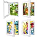 4 Pack Kids Art Frames 8.5x11 Inch Kids Artwork Flip Frame Changeable for Picture Display, Children School Drawing Projects Storage, Horizontally Vertically Wall Hanging, Front Opening, White