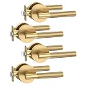 4 Pack Knurled Door Handles Champagne Bronze Retro Privacy Door Lever
