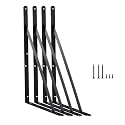 4 Pack L14 x H 10" Black Heavy Duty Shelf Brackets with Screws Metal Shelf Brackets Shelf Support Angle Brackets for Shelves L Brackets Heavy Duty Floating Shelf