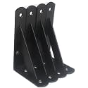 4 Pack L5 x H 3" Black Heavy Duty Shelf Brackets with Screws Metal Shelf Brackets Shelf Support Angle Brackets for Shelves L Brackets Heavy Duty Floating Shelf