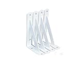 4 Pack L6 x H 4" White Heavy Duty Shelf Brackets with Screws Metal Shelf Brackets Shelf Support Angle Brackets for Shelves L Brackets Heavy Duty Floating Shelf