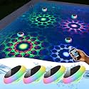 4 Pack Large RGB Solar Float Pool Lights with Rainbow Dynamic Mode