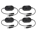 4 Pack LED Strip Dimmer Switch Contorller, 12-24V DC PWM Rotary Inline Dimmer Switch Manual Knob Dimmer Switch with DC Jack Cord for LED Strips LED Desk Lights, Black