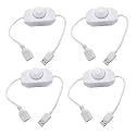 4 Pack LED Strip Dimmer Switch Contorller, DC 12-24V PWM Rotary Inline Dimmer Switch Manual Knob Dimmer Switch with DC Jack Cord for LED Strips LED Desk Lights