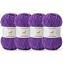 4 Pack Lilac Fluffy Velvet Yarn for Crocheting, Chunky Chenille Baby Blanket Yarn for Crochet, Soft Fuzzy Puzzle Yarn for Knitting, (100g/3.53oz Each) Bulky Thick Amigurumi Crochet Yarns