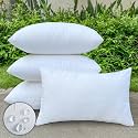 4 Pack Lumbar Pillow Inserts Waterproof Outdoor 12x20 inch White
