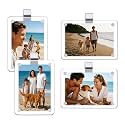 4 Pack Magnetic Car Visor Photo Holder – Personalized Acrylic Clip for Family, Pets, Travel Pictures – Easy Snap-On Car Accessory for Sun Visor (4 Pack, 2.4''x3.5'')