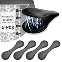 4-Pack Magnetic Silicone Shower Curtain Clips, Keep Liner Closed, Black