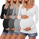4 Pack Maternity Long Sleeve Shirts Pregnancy Tops