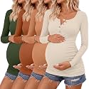 4 Pack Maternity Long Sleeve Shirts Pregnancy Tops